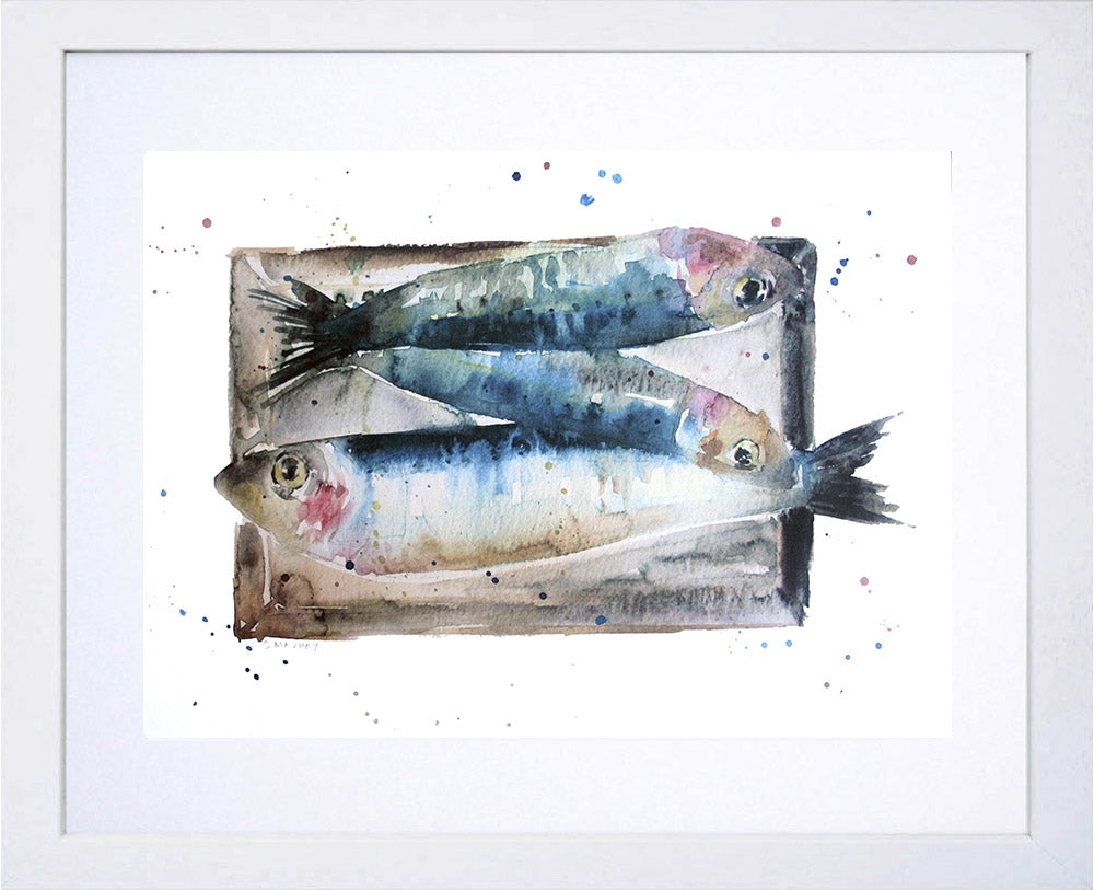 Animals Fish - Market Mackerel White Frame