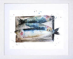 Animals Fish - Market Mackerel White Frame