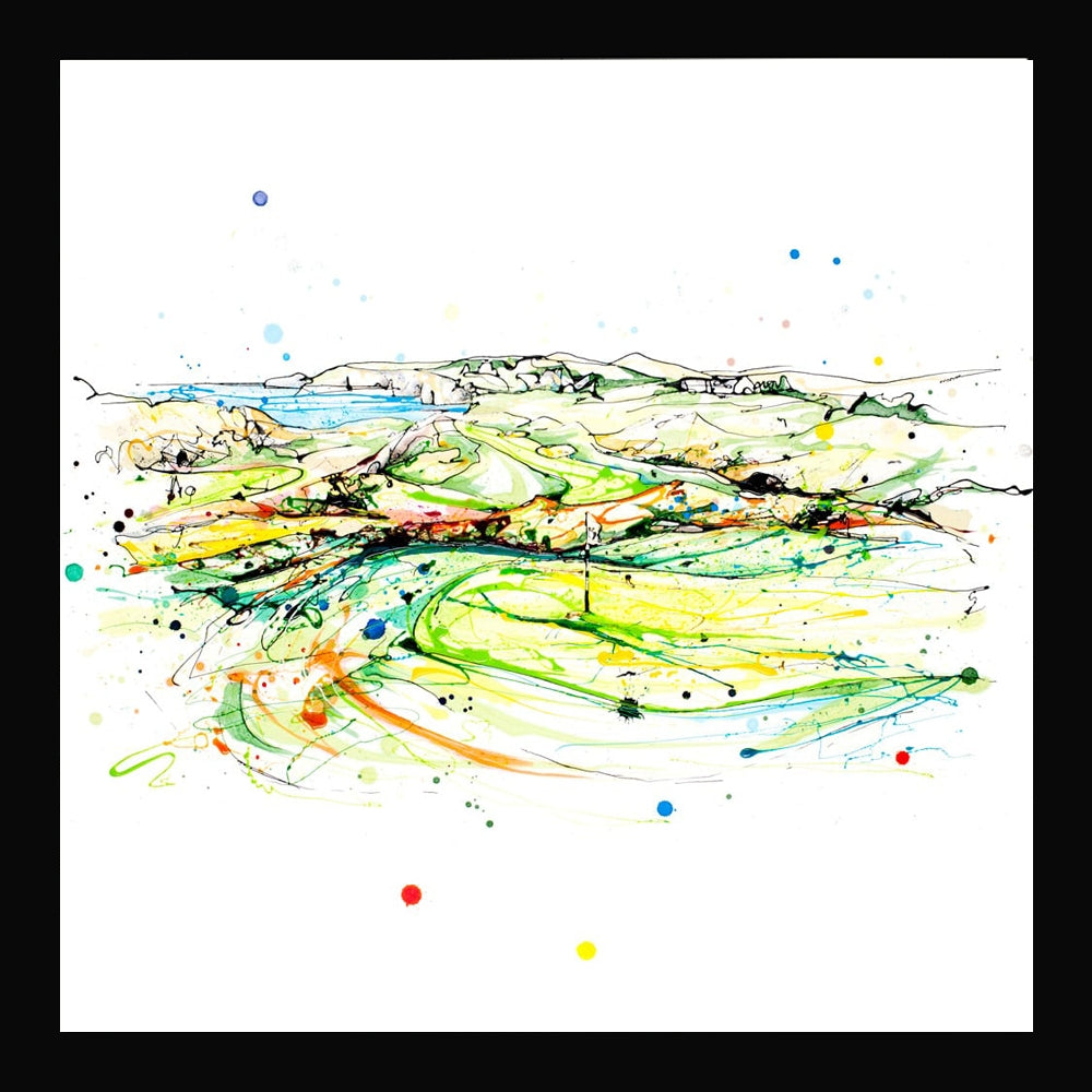 Print Open Edition Golf - Royal Portrush from the 15th-30 x 30-Black Box Frame (No Mount)