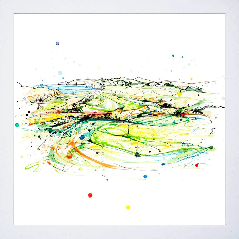 Print Open Edition Golf - Royal Portrush from the 15th-30 x 30-White Box Frame (No Mount)