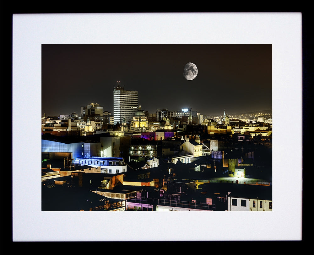 Belfast By Moonlight - Framed