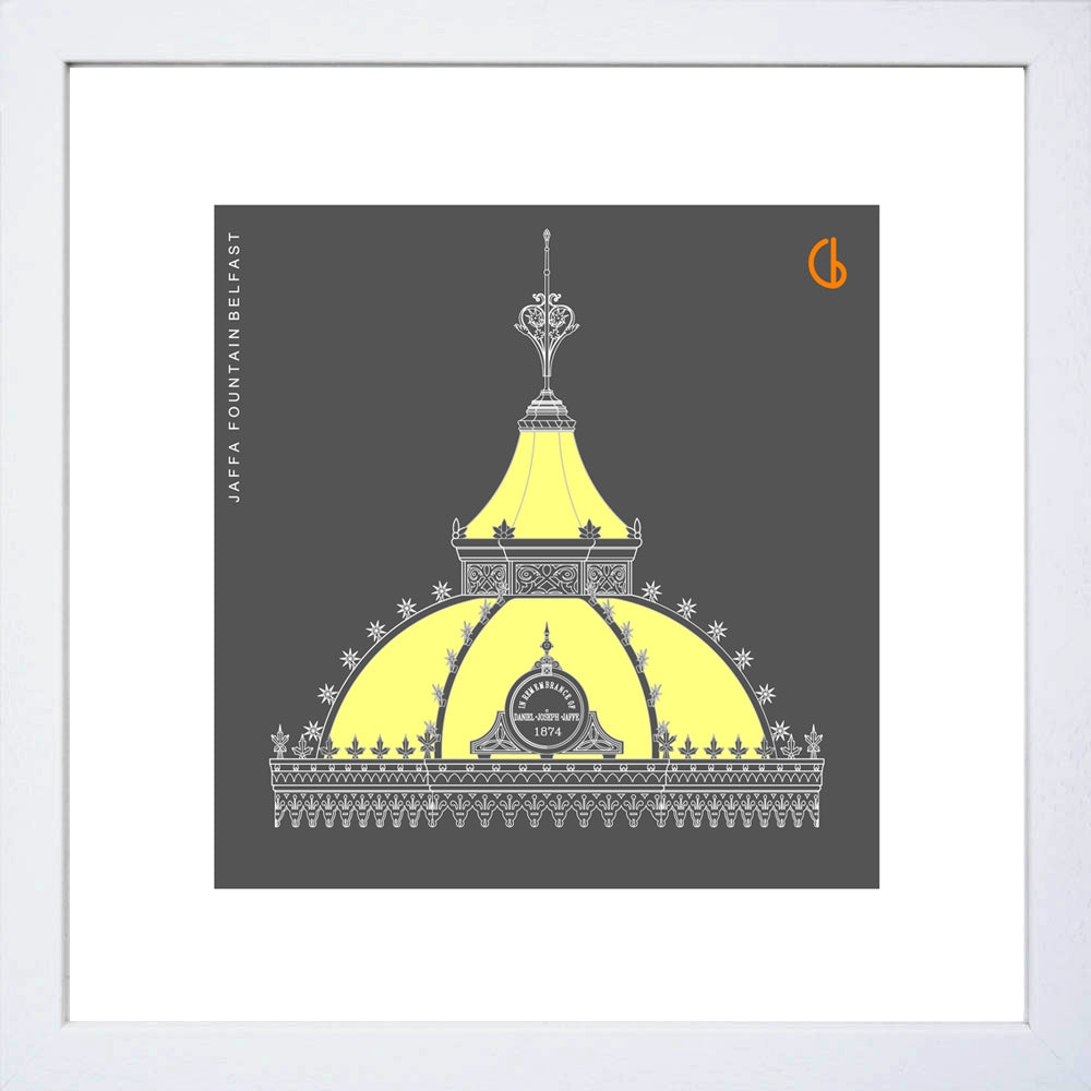 Belfast Jaffa Fountain-15 x 15-Small Flat White Frame