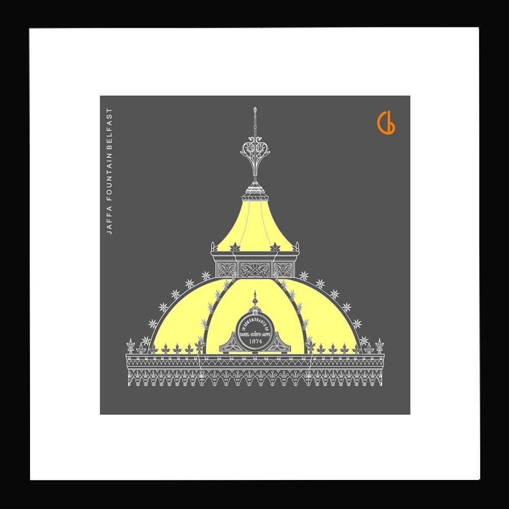 Jaffa Fountain Belfast 15x15 Black frame