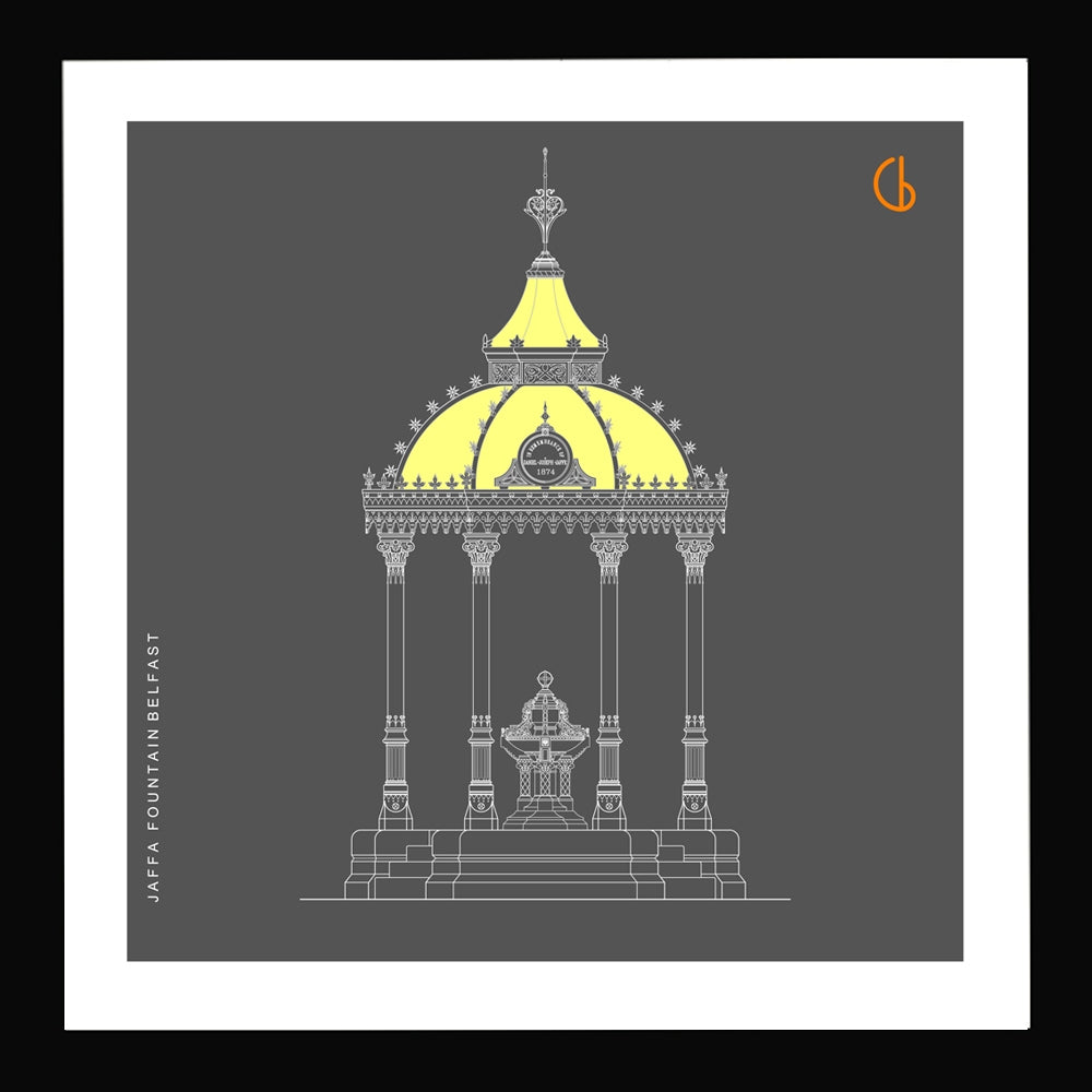 Jaffa Fountain Belfast 29x29 Black frame