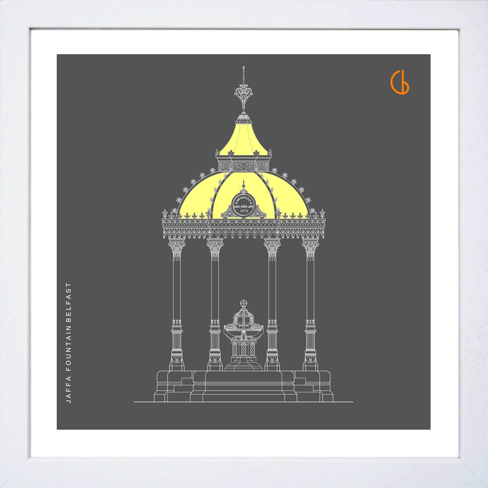 Belfast Jaffa Fountain-29 x 29-White Box Frame