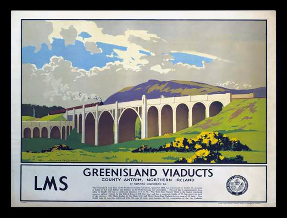 Ireland Co Antrim - Greenisland Viaduct-30 x 40-Black Box Frame
