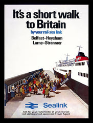 Ireland Co Antrim - Belfast To Heysham Larne To Stranrear Ferry-30 x 40-Black Box Frame