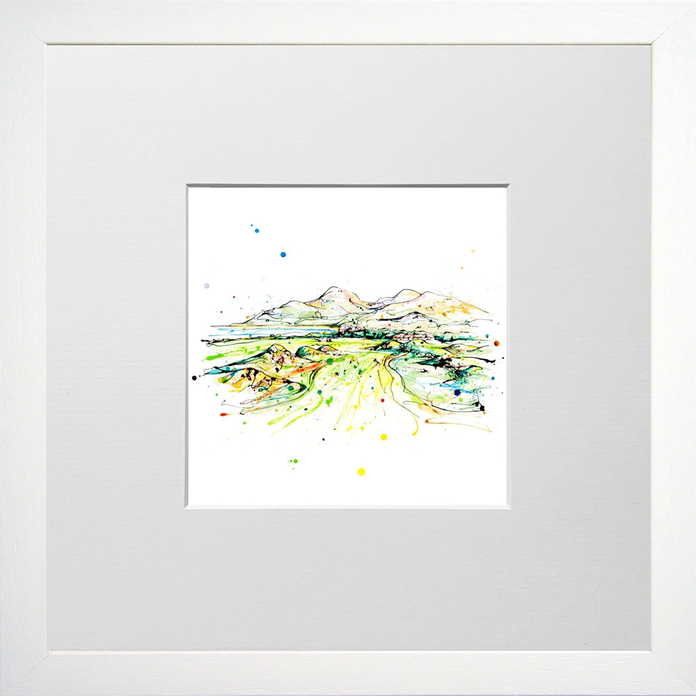 Print Open Edition Golf - Royal Co Down Ninth Hole-12 x 12-Small Flat White Frame