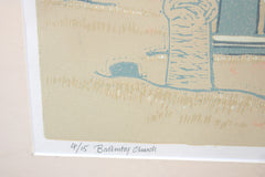 Linocut Print - Co Antrim Ballintoy Church 2017