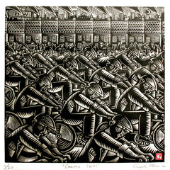 Linoprint - Golden Days