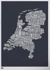 Map - Netherlands in Slate
