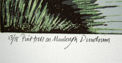 Linocut Print - Pine Trees On Murlough Dundrum 2007