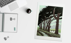 Linocut Print - Pine Trees On Murlough Dundrum 2007