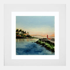 Print Landscapes - View towards Skipping Stone, Bangor pier