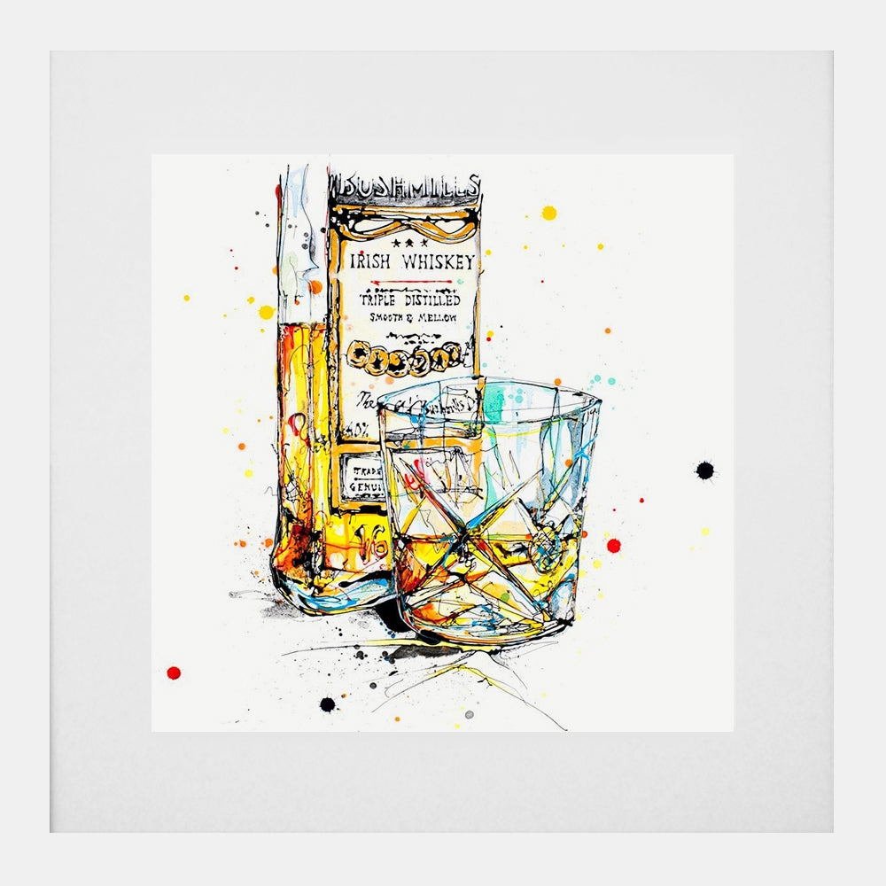 Print Open Edition Drinks - A Wee Night Cap II-30 x 30-White Box Frame (With Mount)