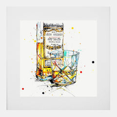 Print Open Edition Drinks - A Wee Night Cap II-30 x 30-White Box Frame (With Mount)