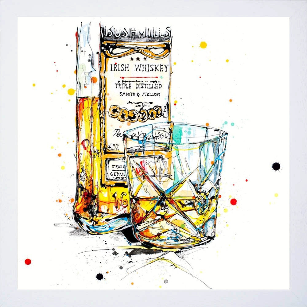 Print Open Edition Drinks - A Wee Night Cap II-30 x 30-White Box Frame (No Mount)