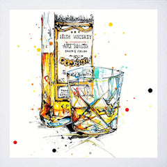 Print Open Edition Drinks - A Wee Night Cap II-30 x 30-White Box Frame (No Mount)