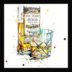 Print Open Edition Drinks - A Wee Night Cap II-30 x 30-Black Box Frame (No Mount)