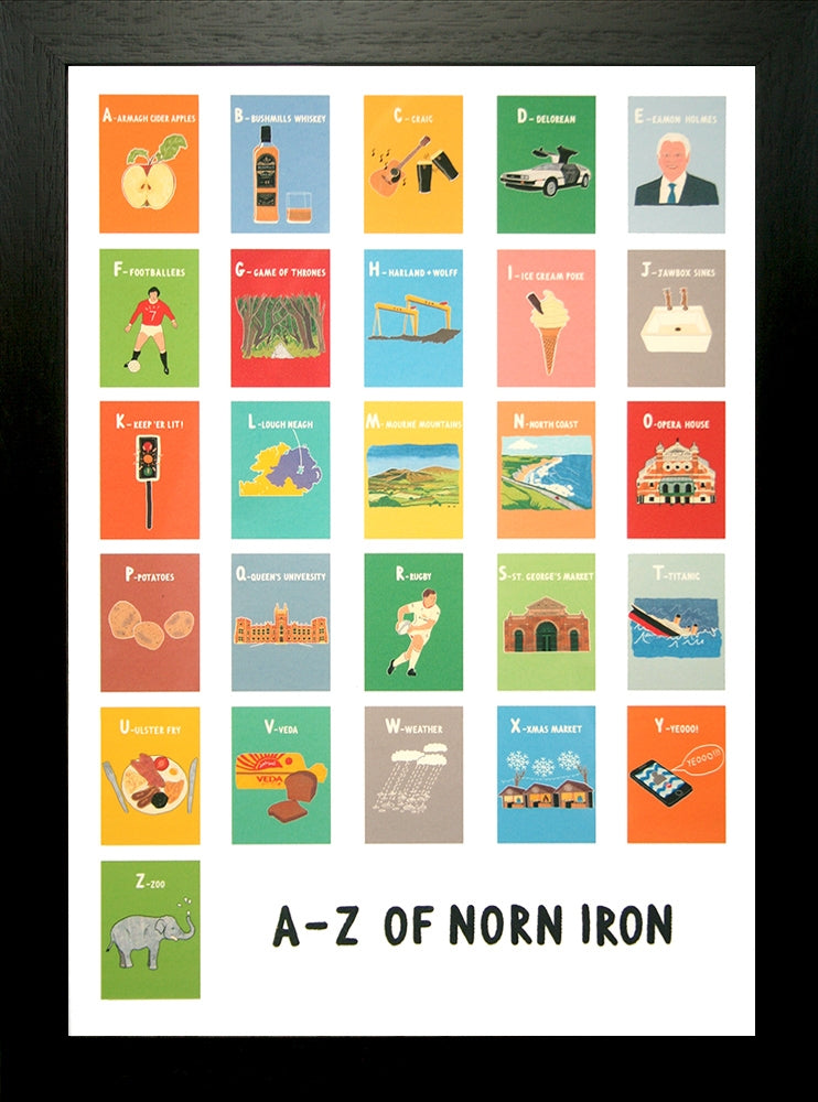 Northern Irish - A-Z Of Norn Iron Black Frame