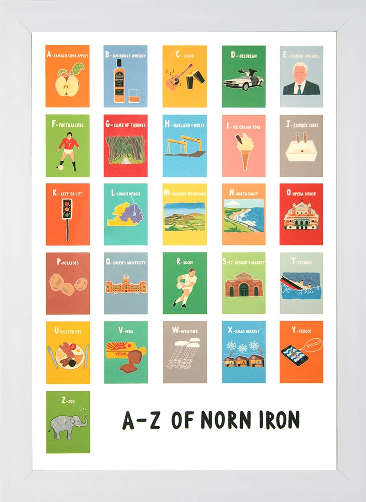 Northern Irish - A-Z Of Norn Iron White Frame