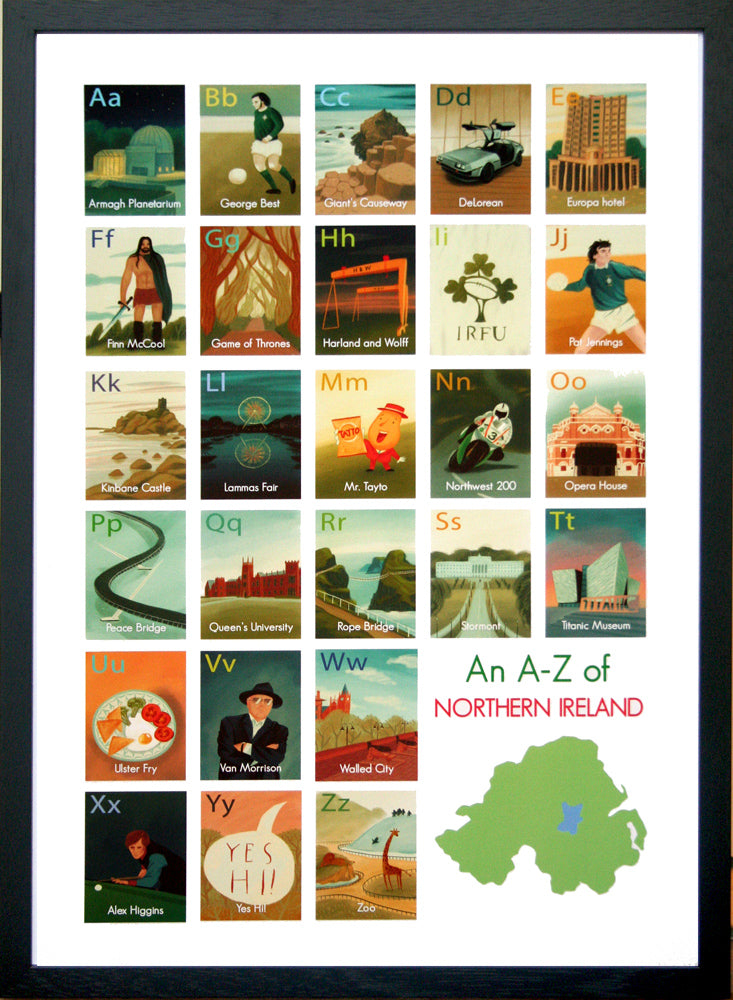 A-Z of Northern Ireland Black frame