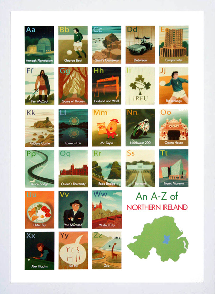 A-Z of Northern Ireland White Frame