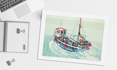 Linocut Print - Co Down A Grand Day Out