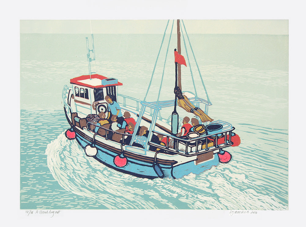 Linocut Print - Co Down A Grand Day Out Unframed