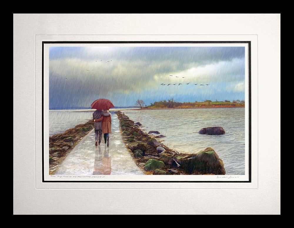 Co Down - A Stroll In The Rain, Island Hill Frame Black Flat 60x47.5
