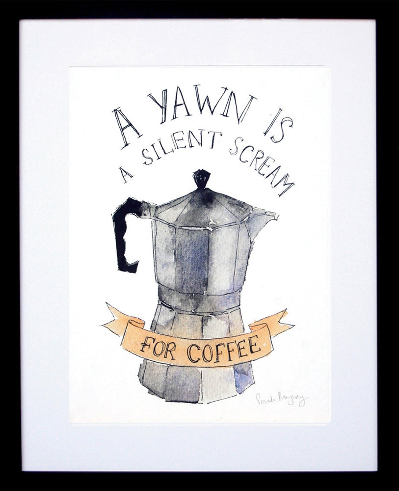 Drinks Coffee - Silent Scream Frame Black