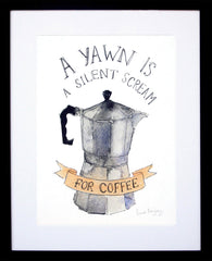 Drinks Coffee - Silent Scream Frame Black