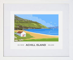 Co Mayo - Achill Island Frame White 40x30 With Mount