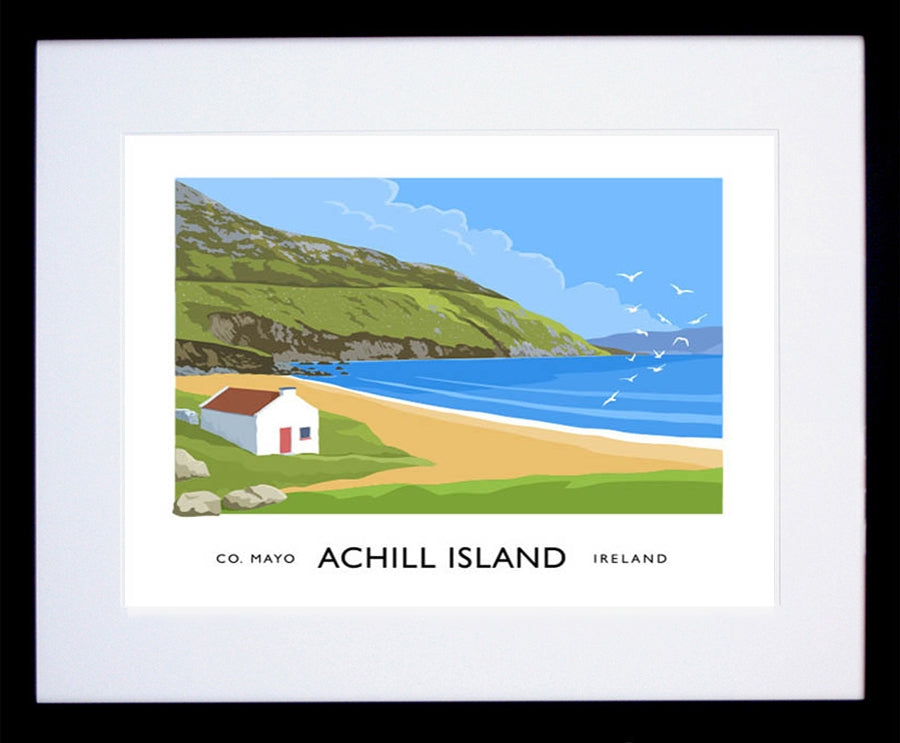 Co Mayo - Achill Island Frame Black 40x30 With Mount