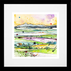 Print Open Edition Landscape - Across the Drumlins-30 x 30-Black Box Frame (With Mount)