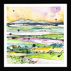 Print Open Edition Landscape - Across the Drumlins-30 x 30-Black Box Frame (No Mount)