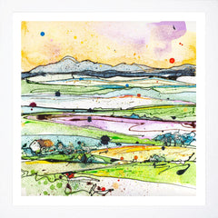 Print Open Edition Landscape - Across the Drumlins-30 x 30-White Box Frame (No Mount)
