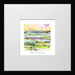 Print Open Edition Landscape - Across the Drumlins-12 x 12-Small Flat Black Frame