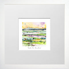 Print Open Edition Landscape - Across the Drumlins-12 x 12-Small Flat White Frame