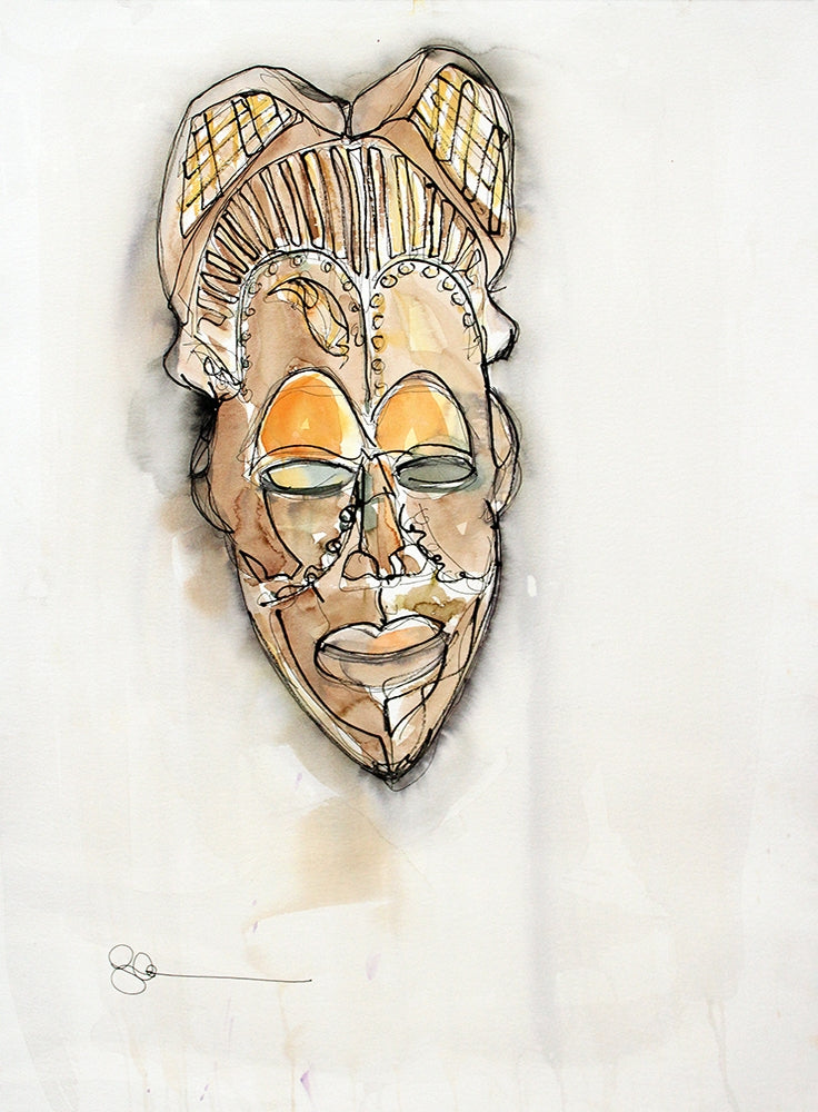 Original - African Mask 3 - Unframed