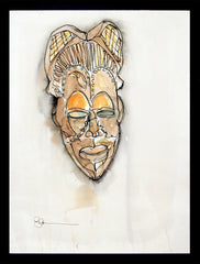 Original - African Mask 3 - Framed