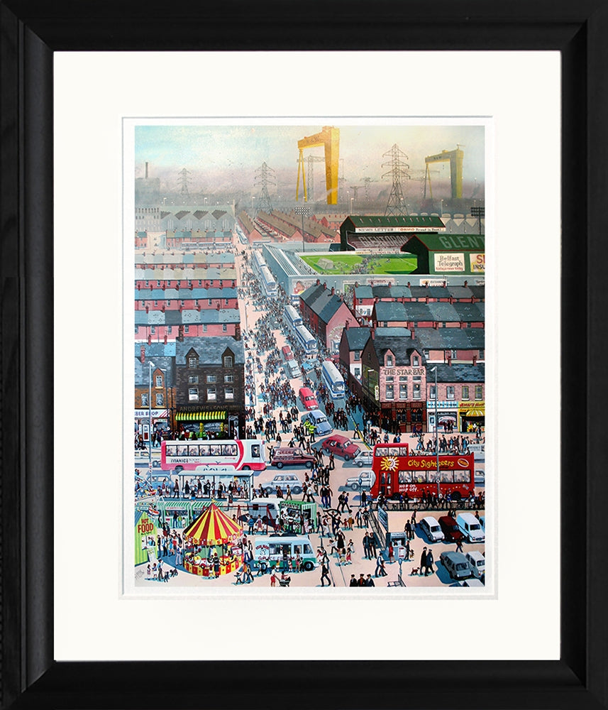 Print - After The Match East Belfast Black Frame 39.5x50.5