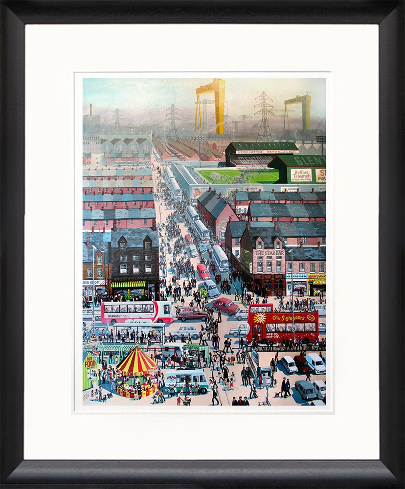 Print - After The Match East Belfast Black Frame 30x37.5