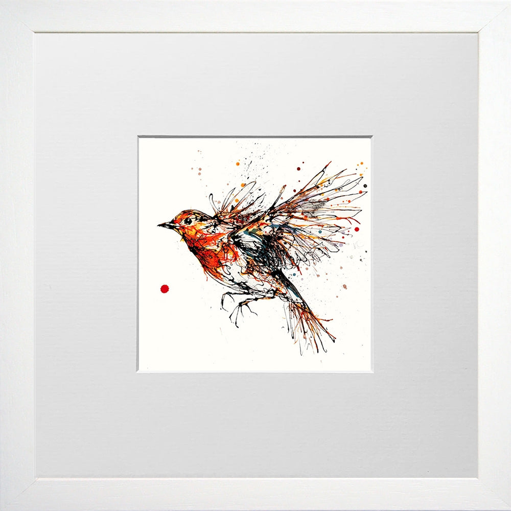 Print Open Edition Animals - Airborne-12 x 12-Small Flat White Frame