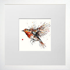 Print Open Edition Animals - Airborne-12 x 12-Small Flat White Frame