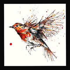 Print Open Edition Animals - Airborne-30 x 30-Black Box Frame (No Mount)