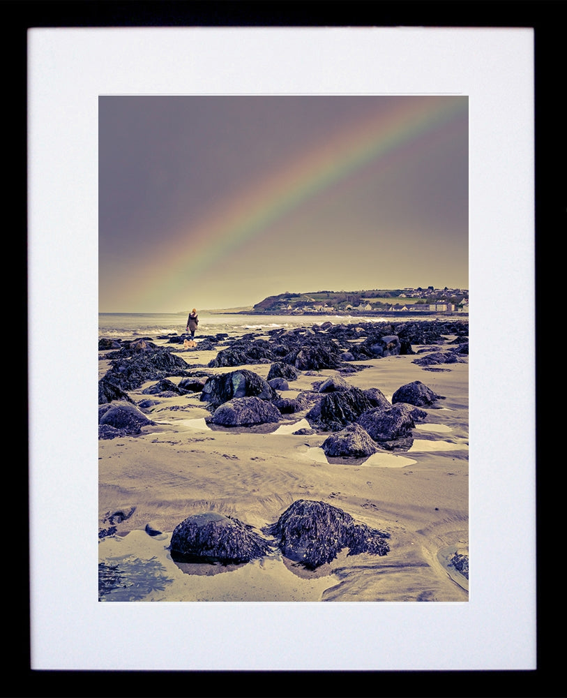 Rainbow Over The Rocks, Drains Bay Black Frame