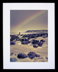 Rainbow Over The Rocks, Drains Bay Black Frame