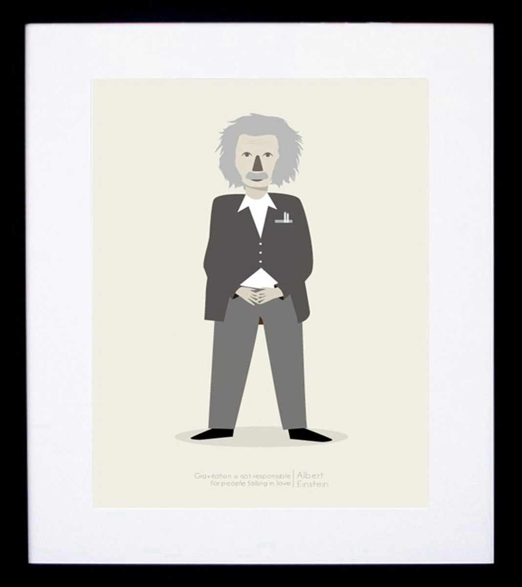 Albert Einstein Frame Black