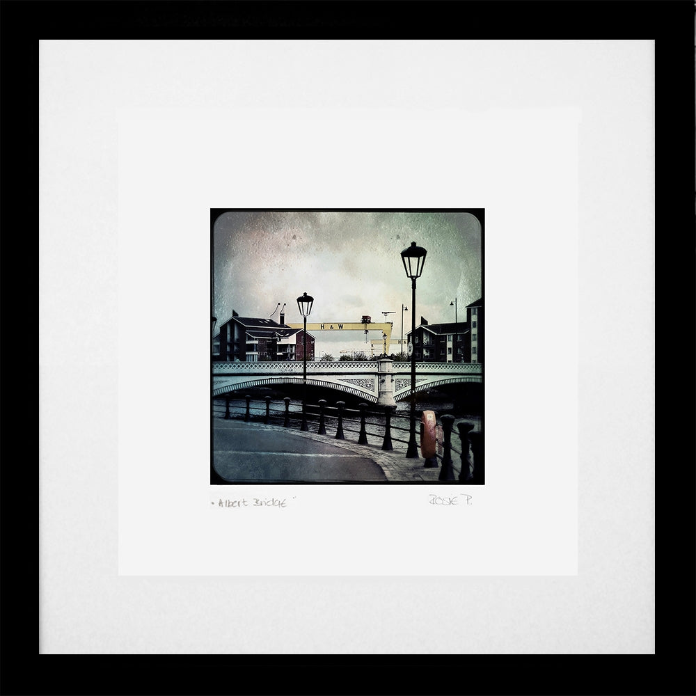 Belfast - Albert Bridge Black Frame (With Mount)